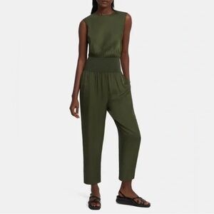 Theory Olive Green Sleeveless Jumpsuit